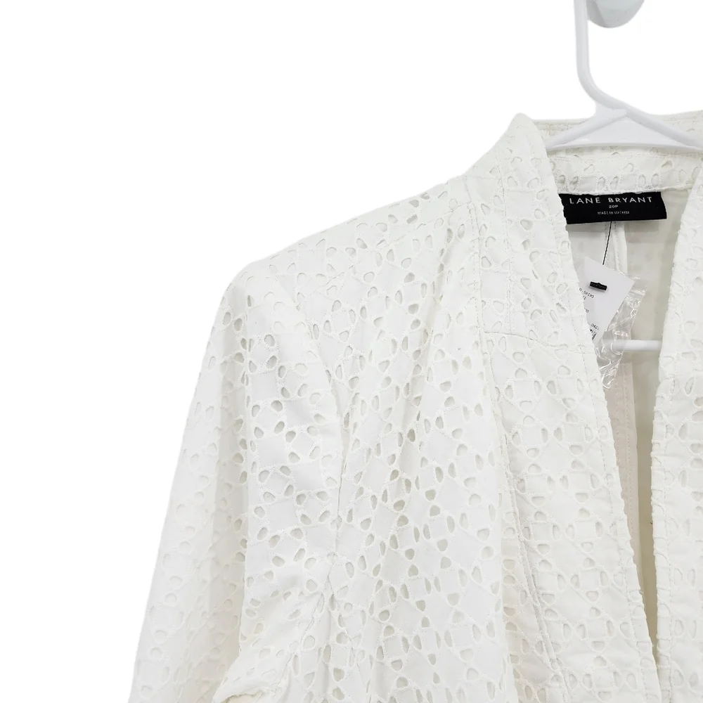 Lane Bryant Women's 100% Cotton Single Button Eyelet Blazer - 20P